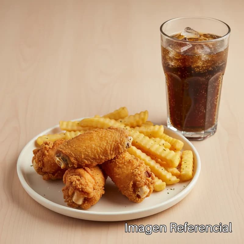 3 ALITAS + PAPAS + GASEOSA